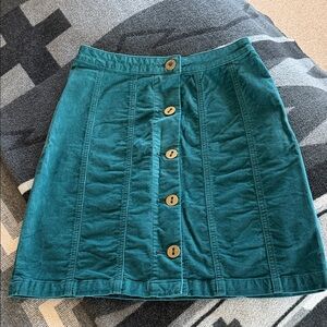 Teal Button-Front Anthropologie Women's Skirt